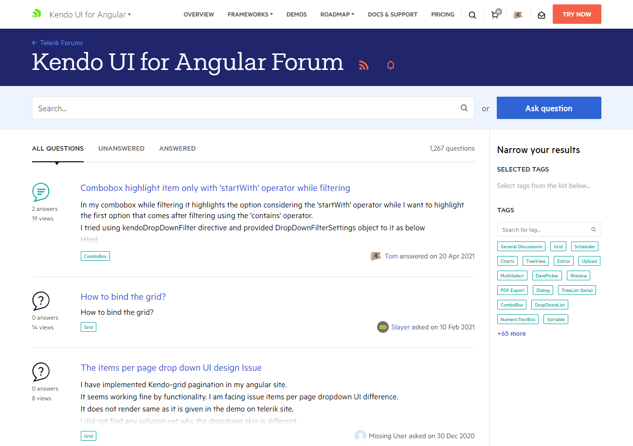 Kendo UI for Angular Product Forums 