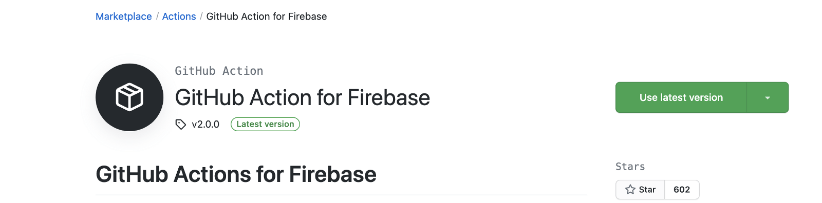 GitHub Action for Firebase on the Marketplace