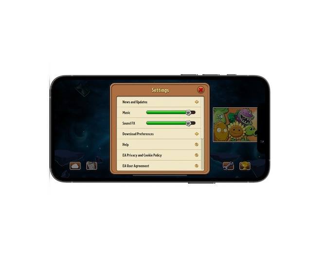 In Plants vs Zombies 2, users can adjust the music and sound volume for the mobile app.