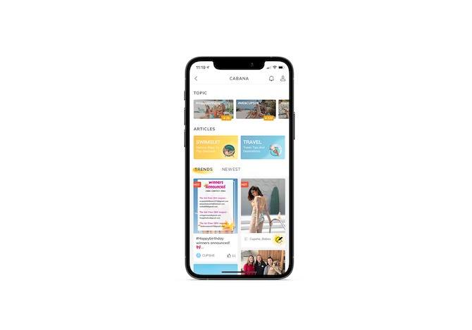 The Cupshe mobile app has a Cabana community feature where its shoppers can gather to read up on topics, peruse articles, explore trends and new releases, and see user-generated content.