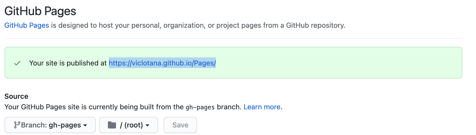 GitHub Pages - your site is published at, and the URL.