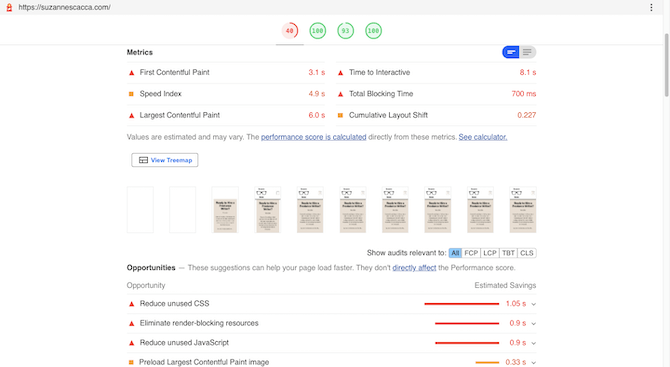 Google’s web.dev auditing tool tells users how well their website does in terms of page speed performance. They see metrics related to First Contentful Paint, Speed Index, Largest Contentful Paint, Time to Interactive, Total Blocking Time, and Cumulative Layout Shift.