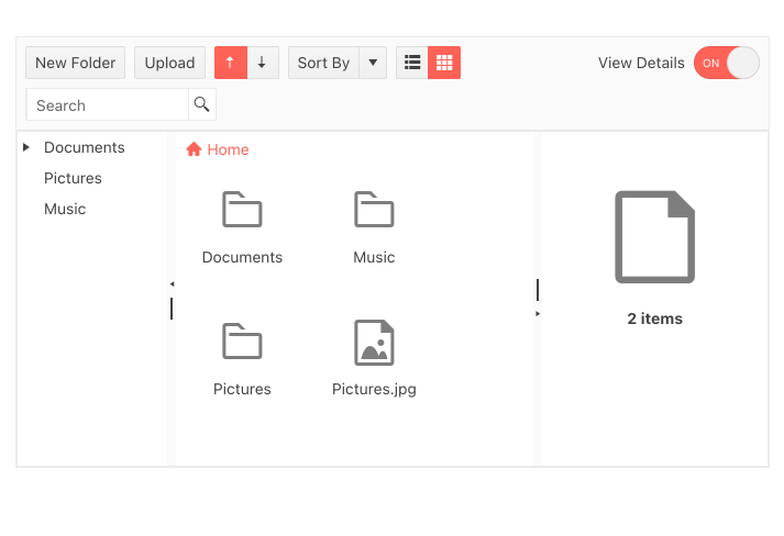 KendoReact FileManager Template