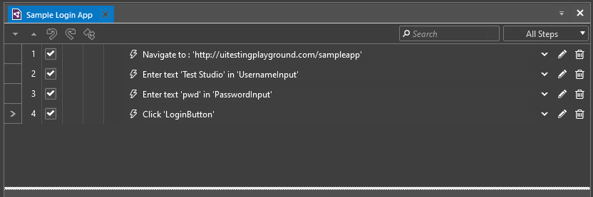 Functional tests in Test Studio