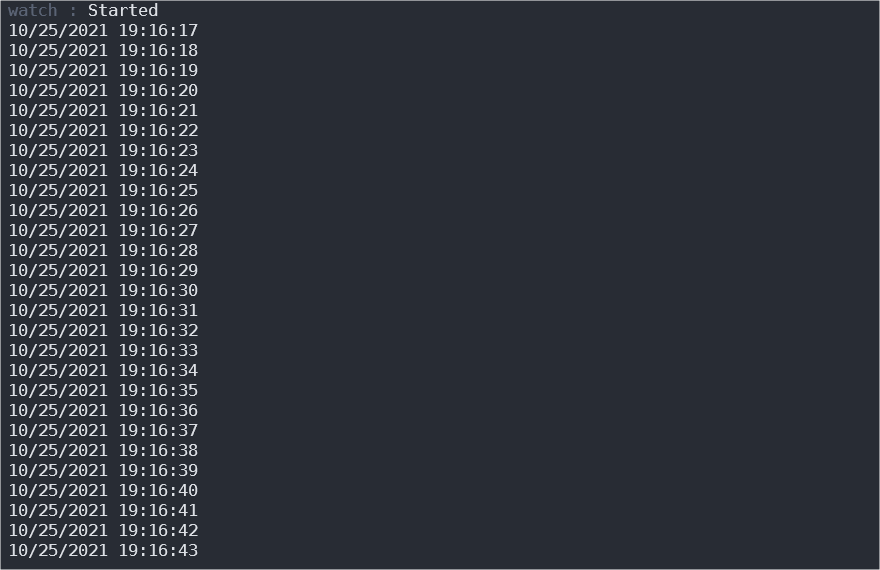 Client Console Result lists dates and times