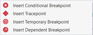 Visual Studio 2022 - Debug Breakpoint Menu