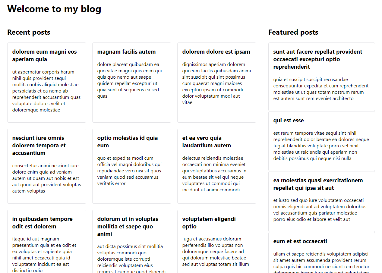 Initial posts layout