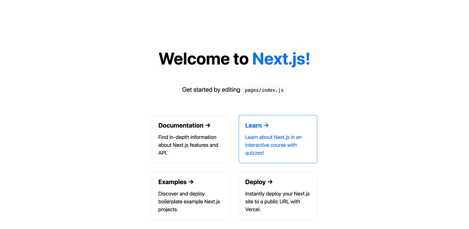 Next.js homepage