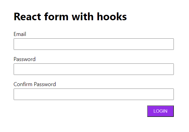 React login form with hooks