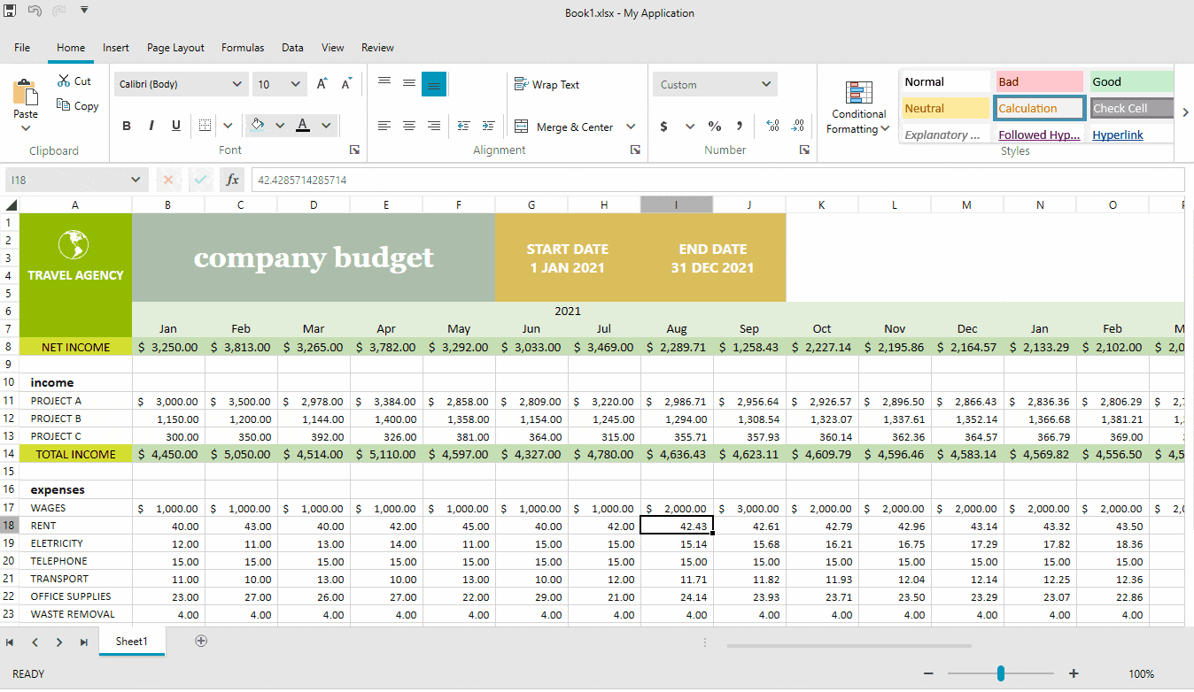 Spreadsheet - comments