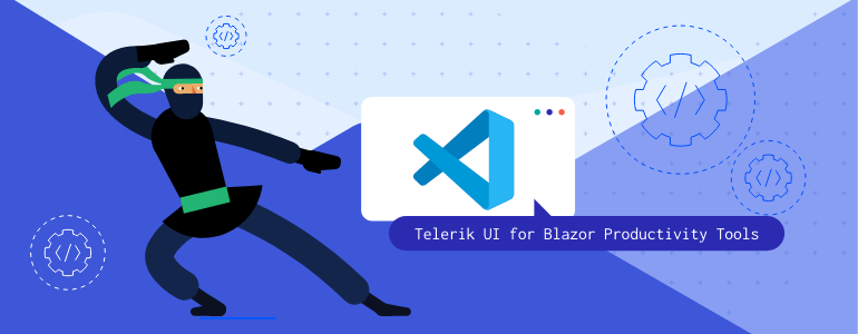 Telerik UI for Blazor Productivity Tools with Ninja and VS Code logo