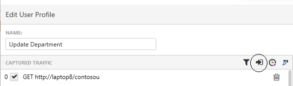 The Edit User Profile dialog showing just the left pane with the list of steps. To the left of the steps a new column holding arrow icons is now displayed.