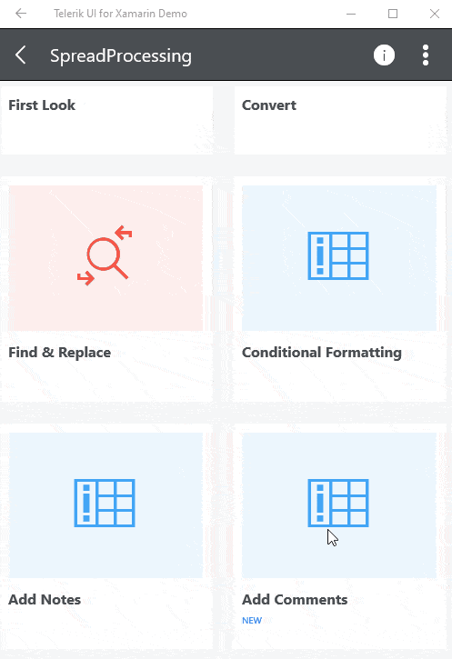 Xamarin SpreadProcessing - Comments support