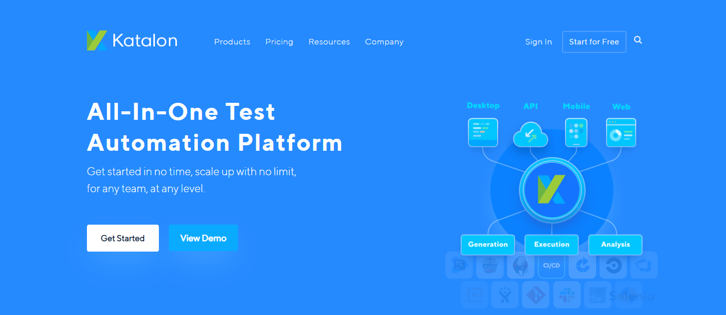 Codeless-testing-katalon website