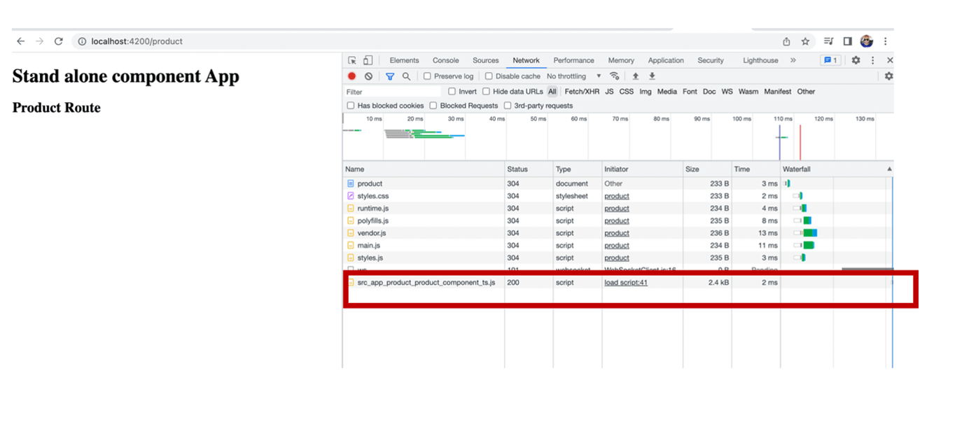 Product route lazy load