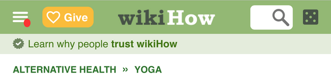 A screenshot from a step-by-step tutorial on the wikiHow mobile website. There are breadcrumbs between the website header and the page title for Alternative Health  data-sf-ec-immutable=
