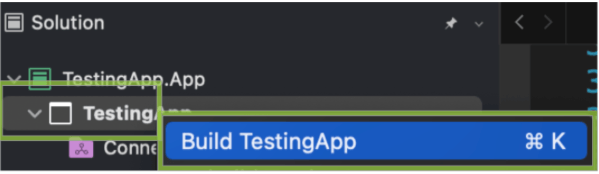 Build testingApp