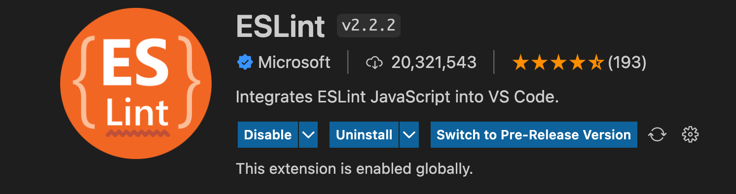 ESLint-extension for VS Code