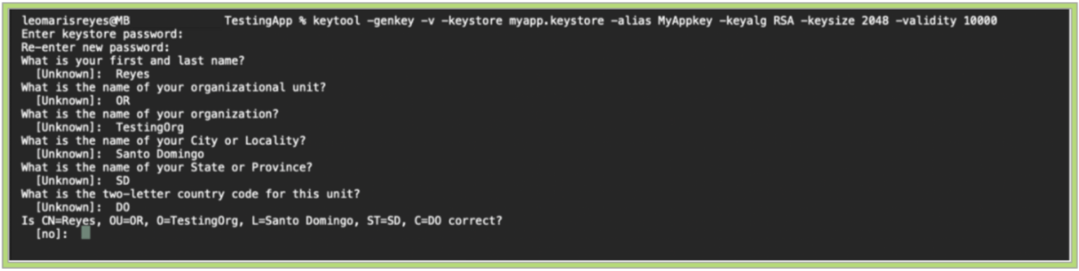 Keystore question example