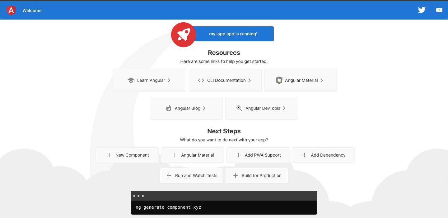 Angular app is running