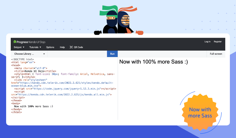 Kendo UI for jQuery Dojo, now with 100% more Sass