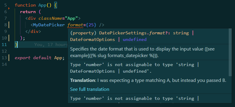 Wrong prop value type - type number is not assignable to type string