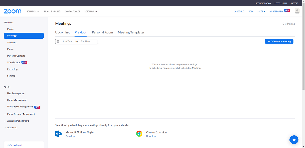 Zoom users can find a record of previous meetings and times under their Settings - Meetings and then clicking on the Previous tab.