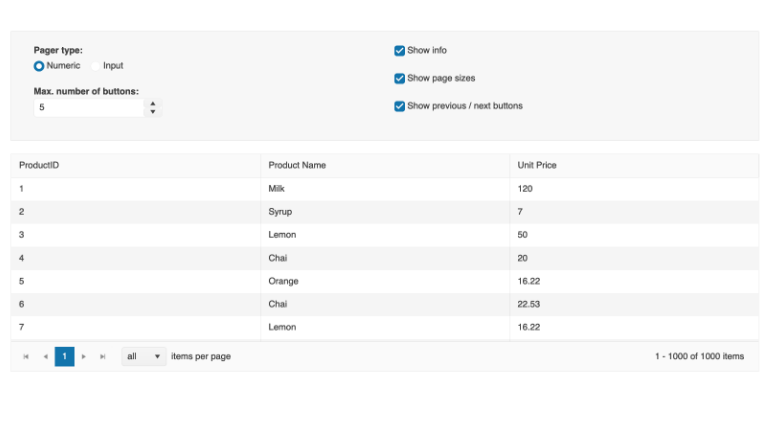 Vue Data Grid: Added All Pager Option