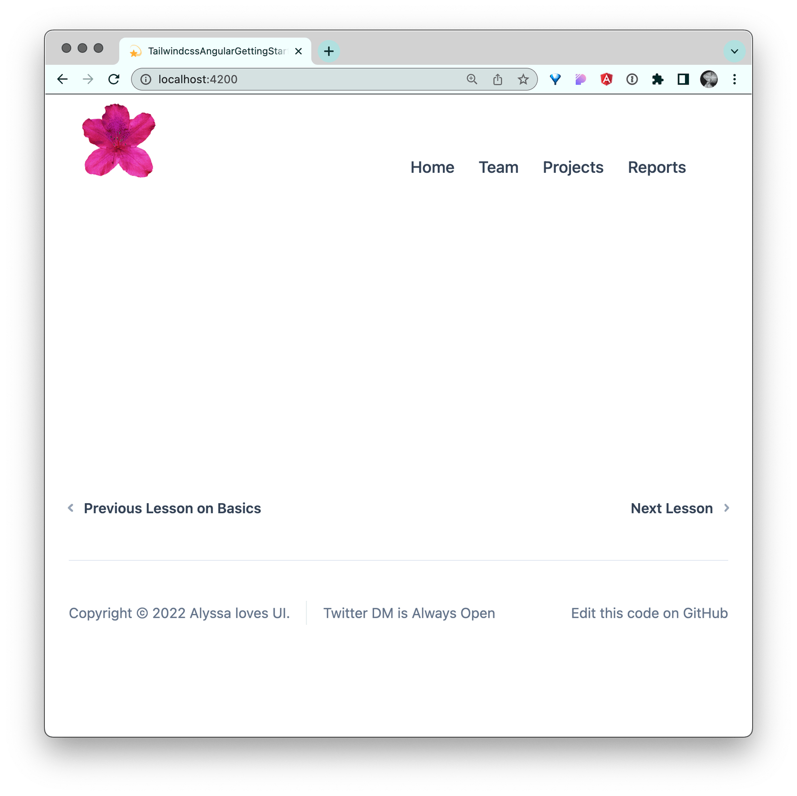 flexbox and grid layout with flower in the nav and forward and back buttons