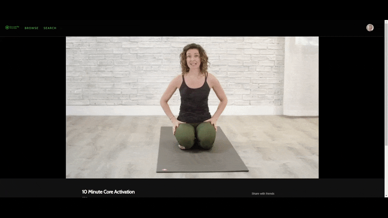 A GIF from inside the Gaiam TV app shows how users have control over their workout video captions. They can turn on captions, change the font, color, opacity, background, and more.