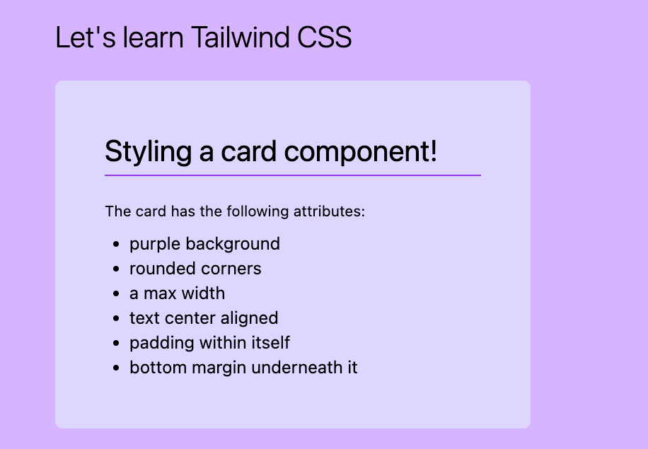 Styling a card component