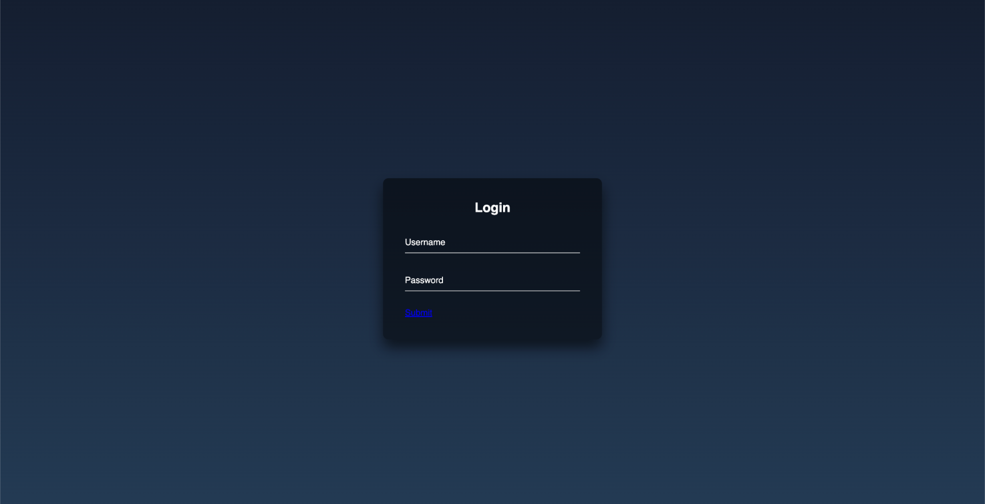 login page