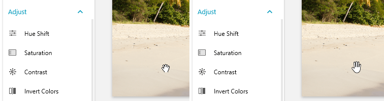 ImageEditor Grab cursor shows fingers extended in the new version