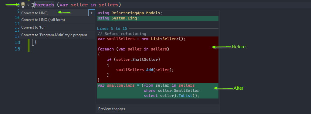 Visual Studio refactoring