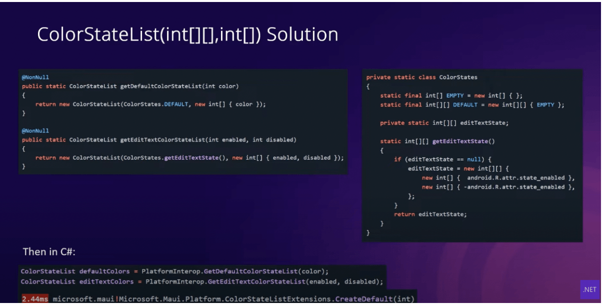 ColorStateList Soluition slide has code blocks
