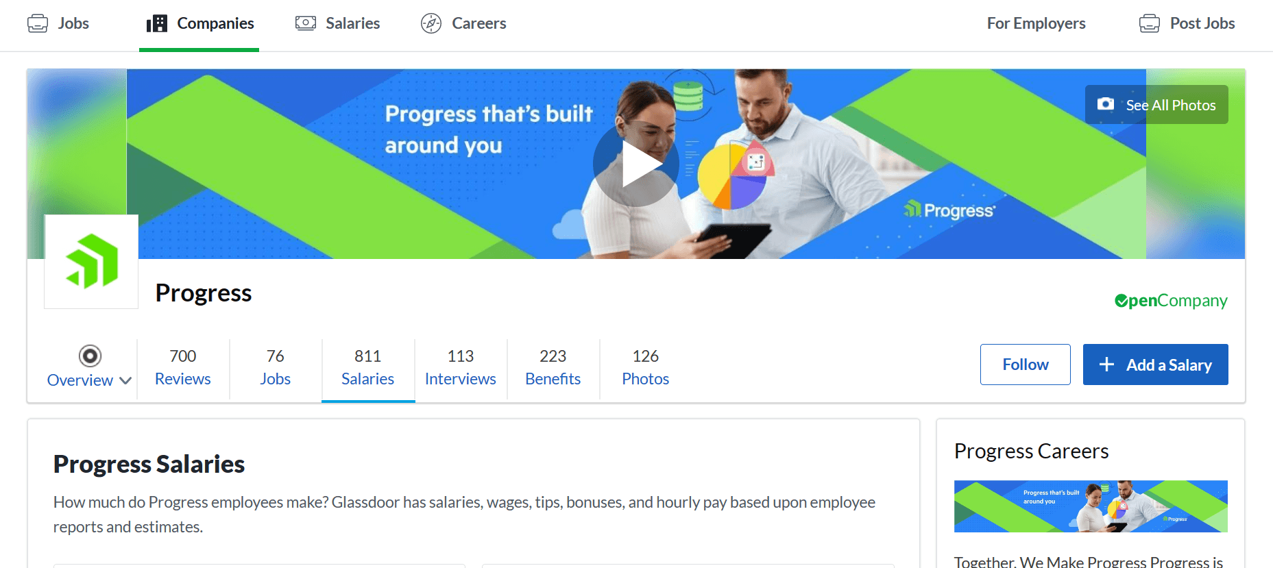 Progress on Glassdoor