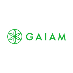 The Gaiam logo is a memorable one. It’s a bright green color. On the left is a circular mandala shape. On the right is the word “GAIAM” in all caps.