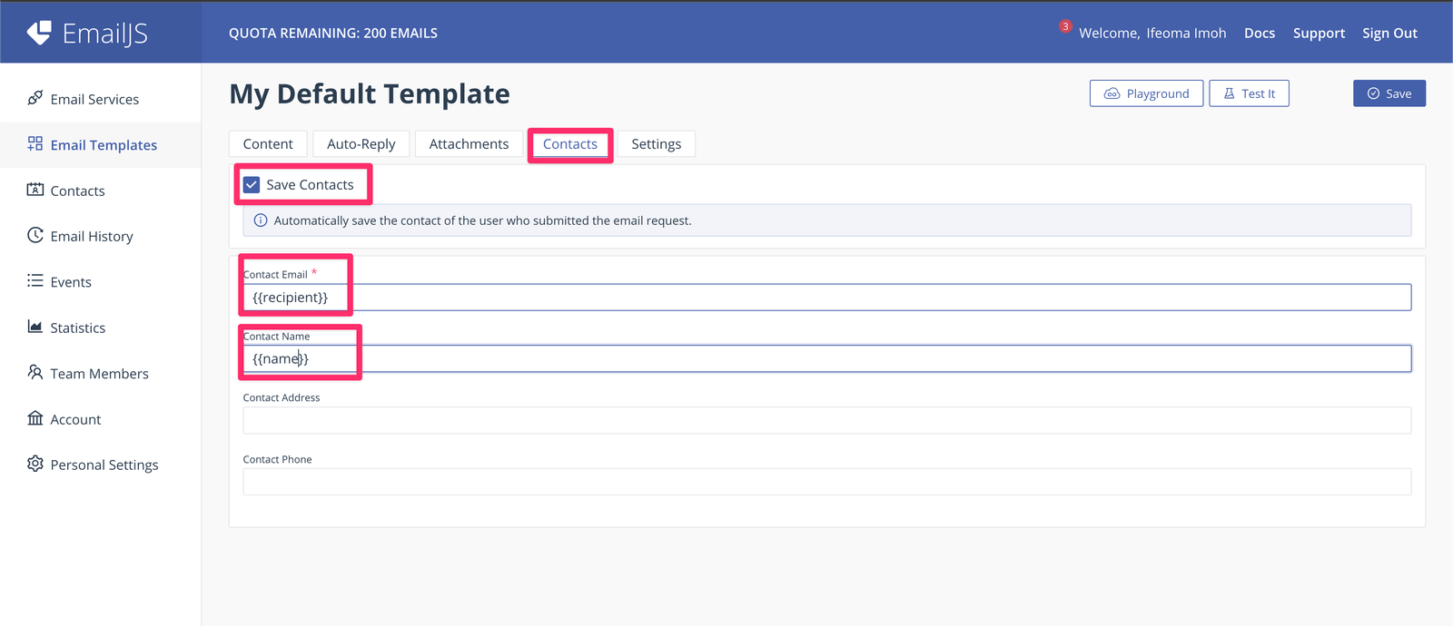 Image showing how to save contact list