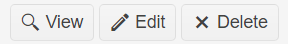 view, edit, delete buttons each have labels and icons in a rectangular layout