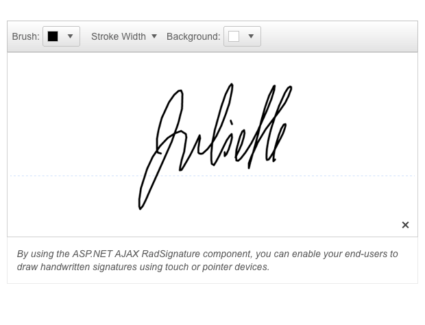UI for ASP.NET AJAX Signature
                