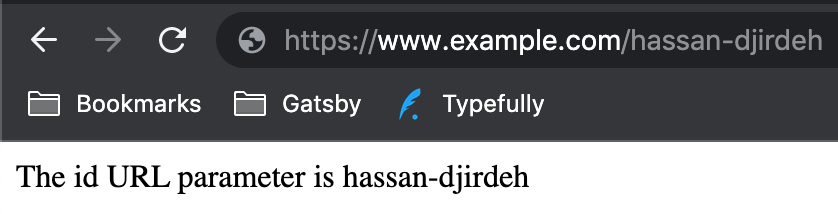 Page says 'The id URL parameter is hassan-djirdeh'