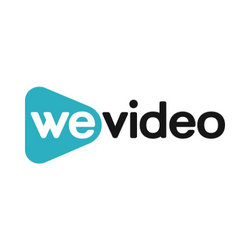 The WeVideo logo is a combination mark. “we” is separated from the “video” part of the brand name. It’s inside of a teal rounded triangular shape — similar to a “Play” button.