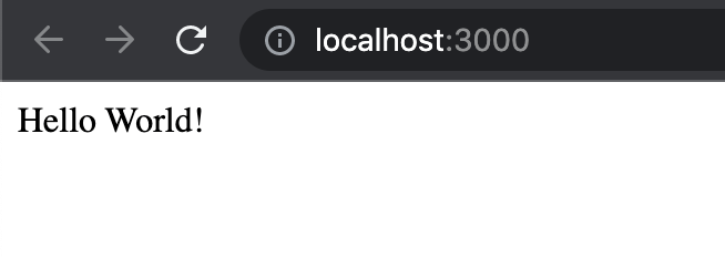 localhost:3000 just shows the text Hello World
