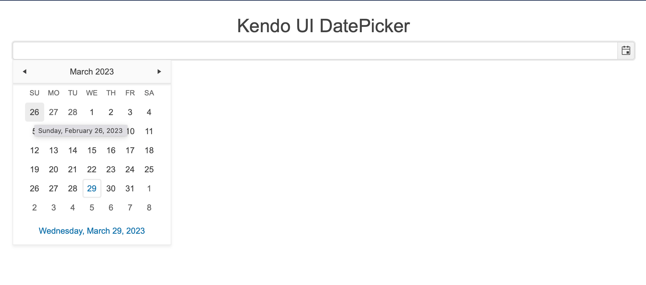 Kendo Datepicker