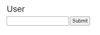 A user form with username as its sole input field