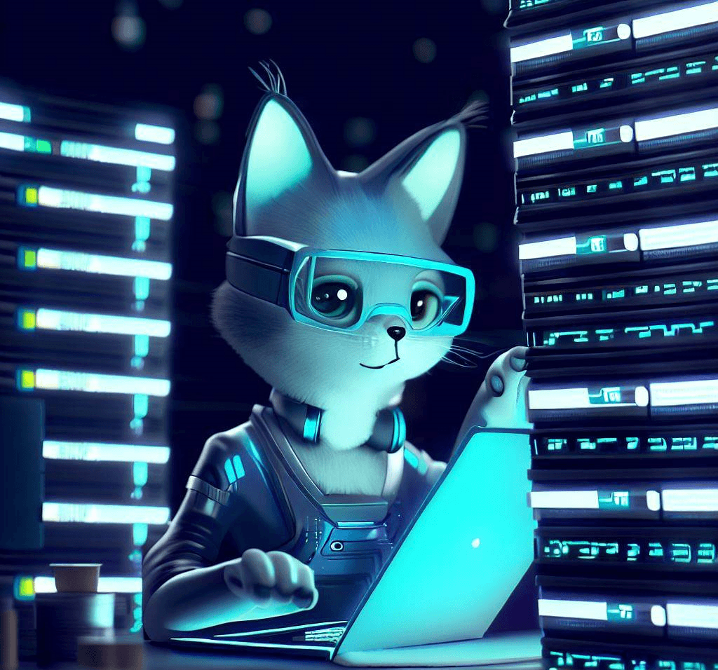 illustration of a futuristic cat