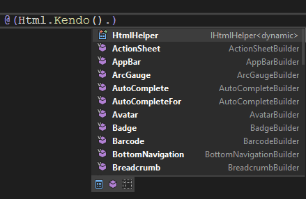 Html.Kendo HtmlHelper