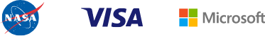 Logos for Nasa, Visa, Microsoft