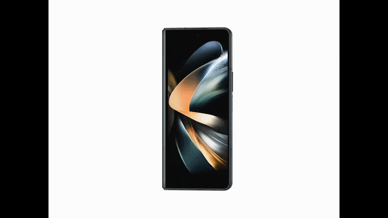 A GIF taken from the product page for the Samsung Galaxy Z Fold4 demonstrates how a foldable smartphone works.