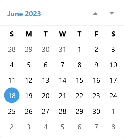 Just June 18 is selected